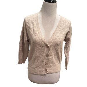 Barefoot Dreams  CozyChic Lite Diamond Pointelle Cardigan. Size Small.